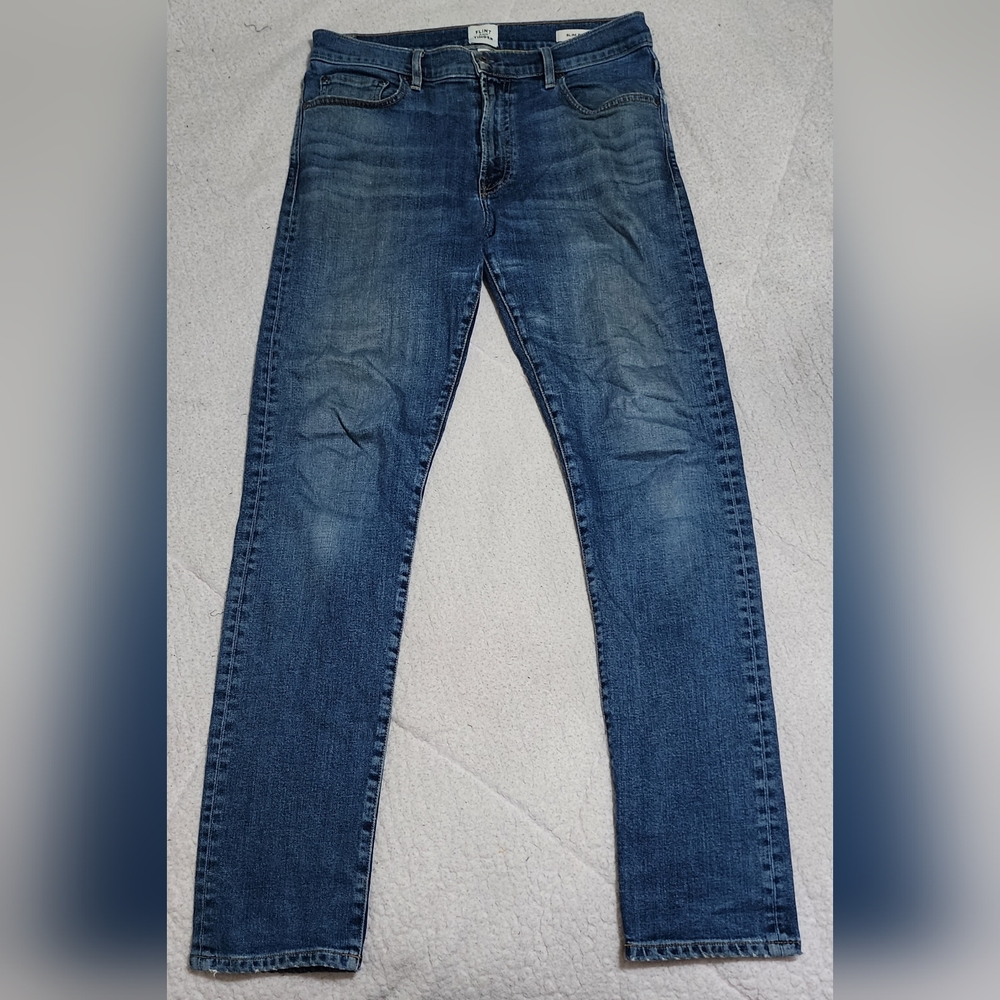 Flint & Tinder Skinny Jeans Mens 32x32 Blue Slim Fit Jeans (Repair Patched)